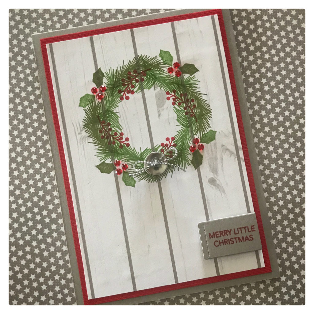 Stamping directly on Festive Farmhouse DSP - Taylor Made Designs